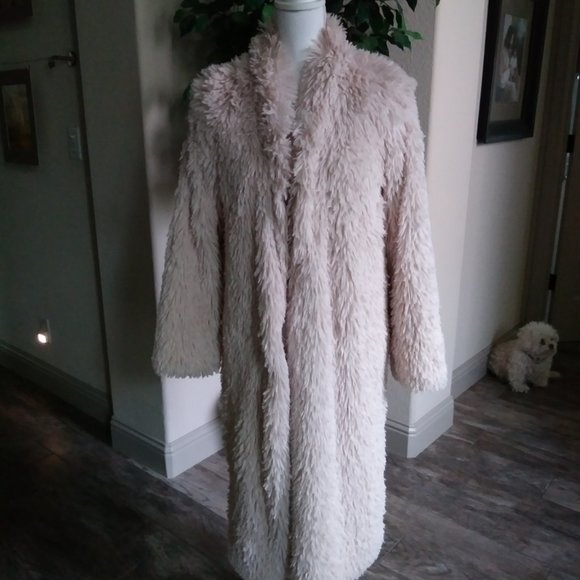 Say What? Jackets & Blazers - Faux Fur Shaggy Longline Light Coat